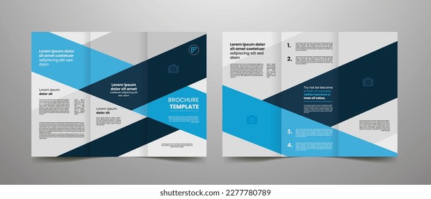 company profile business trifold brochure template 