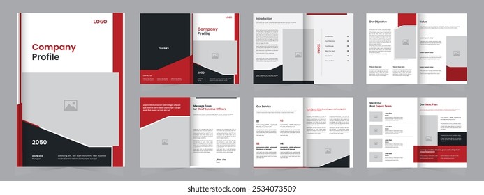 perfil da empresa, modelo limpo e criativo, layout para qualquer finalidade de projeto