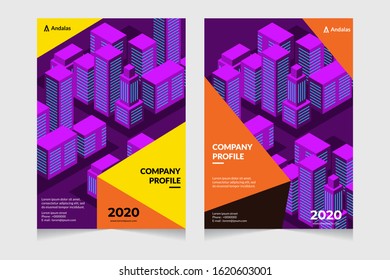 Company profile cover design. Annual report template. Front page, book cover layout design. Abstract cover design.