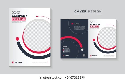 Company profile cover template design for business agency. Creative corporate modern bi fold company profile and brochure template annual report or book cover design.