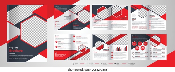 Company Profile Design,Brochure Design,LookBook Design,magazine Design,Catalog Design,New Clean and simple 12 page Brochure template layout,Corporate theme 16 pages business company profile brochure d