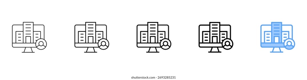Company Profile Icon Different Style Outline Collection Set