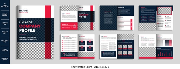 Company Profile Multipage Brochure Template Design Creative Business Brochure