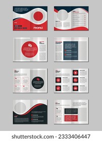 Company profile, multipage brochure template, include cover page, vertical a4 format presentation, landing page, annual report, leaflet, magazine, catalog, minimalist colorful geometric layout design
