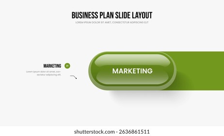 Company Profile One Element Diagram Presentation Layout. Product Briefing Slide Template Vector Illustration. Advertising Showcase 1 Option Infographic Slideshow Design.