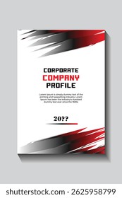 Company Profile Presentation Template Red and White Geometric Design,