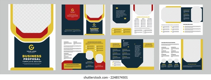 Company profile proposal or brochure template layout design shape minimalist business proposal or brochure template design