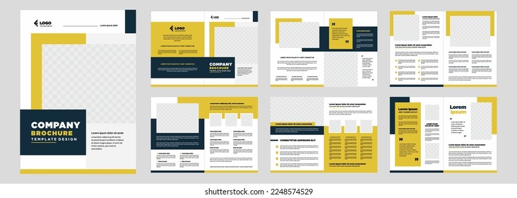 Company profile proposal or brochure template layout design shape minimalist business proposal or brochure template design