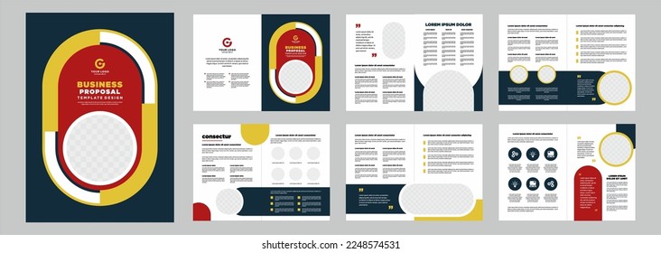 Company profile proposal or brochure template layout design shape minimalist business proposal or brochure template design