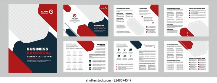 Company profile proposal or brochure template layout design shape minimalist business proposal or brochure template design