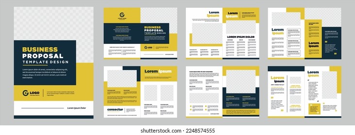 Company profile proposal or brochure template layout design shape minimalist business proposal or brochure template design