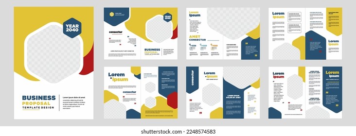 Company profile proposal or brochure template layout design shape minimalist business proposal or brochure template design