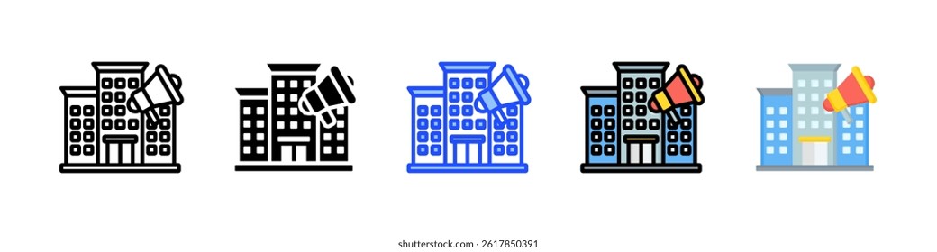 Company Promotion Icon Collection With Multiple Styles