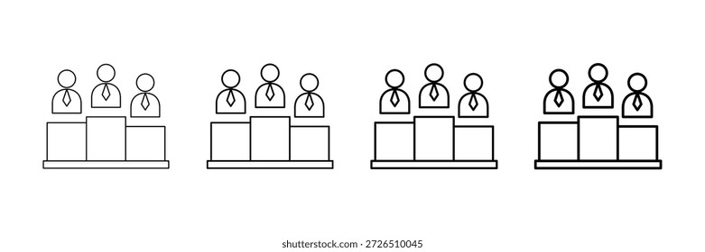 Unternehmens-Ranking-Symbole Vektor-Set in verschiedenen Stroke Line-Stil