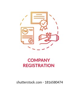 Company Registration Concept Icon. Incorporation Procedure. Company Formation Certificate. Paper Process Idea Thin Line Illustration. Vector Isolated Outline RGB Color Drawing