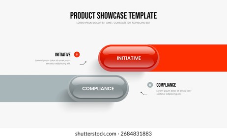 Vektor-Illustration der Vorlage für Unternehmensberichte. Rahmenlayout für Enterprise Strategy 2-Schritt-Diagramme Digitale Planung Zwei Option Infografik Slideshow Design.
