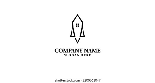 company rocket home geometry icon logo