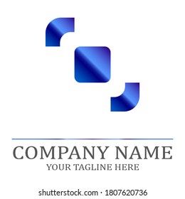Company `s logo. A simple vector element that can serve as a symbol for a company. The work uses shades of blue and gray on a light background.
