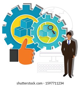Company service concept. Creative idea design. Flat vector illustration for template, web page, presentation or brochure.