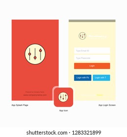 Company Setting  Splash Screen and Login Page design with Logo template. Mobile Online Business Template