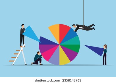 Company shareholder, investor or owner who hold percentage or company share assets 2d vector illustration concept for banner, website, landing page, flyer, etc