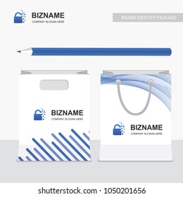 Company shopping bags design vector with creative design with lo