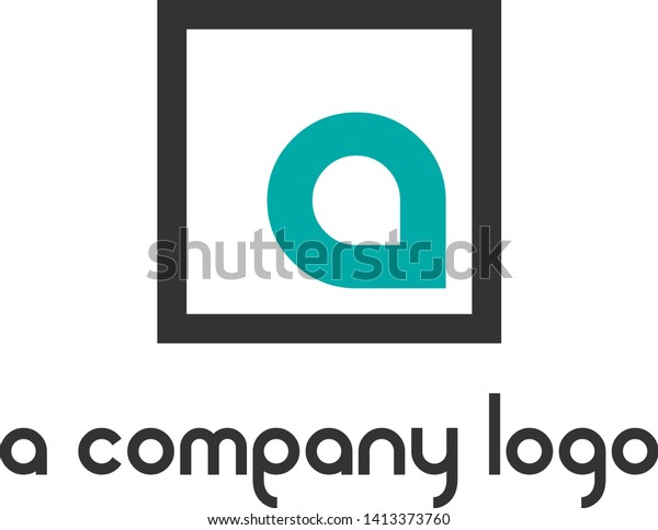 Company Simple Elegant Logo Design Turqoise Stock Vector