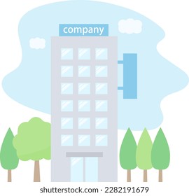 Company Simple Exterior Illustration Material