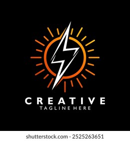 company solar energy logo design vector illustration