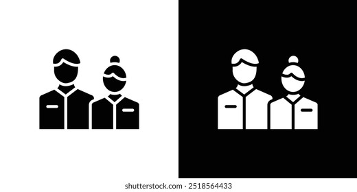 Company staff icon Flat fill set collection