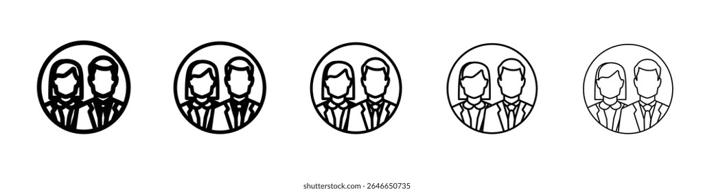 Company staff icon flat simple outline logo