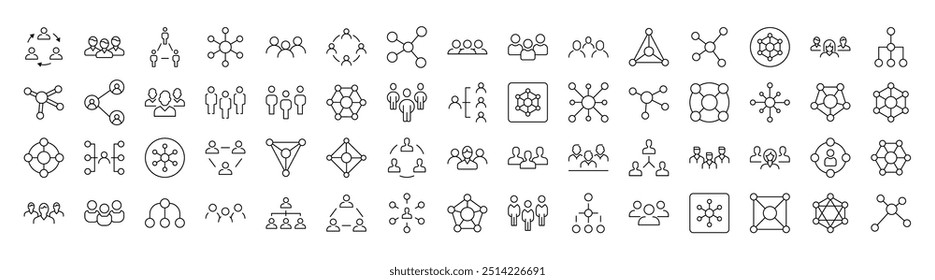 Company and Staff Line Icon Collection. Editable Stroke. Minimalistic Linear Pictogram for Design of Cards, Apps, Banners, Posts