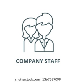 Company Staff Line Icon, Vector. Company Staff Outline Sign, Concept Symbol, Flat Illustration