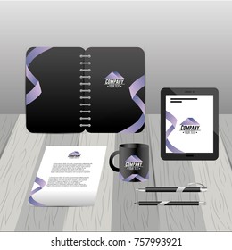 company stationary template with business papers