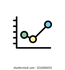 company statistics chart line icon sales chart company chart report blue yellow
