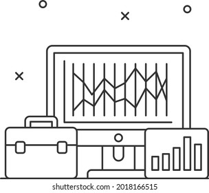 Company Stock Trends Vector Icon Design, Business Strategy Symbol, Marketing plan Sign, administration and operational management Stock illustration, Corporate strategy and portfolio theory Concept