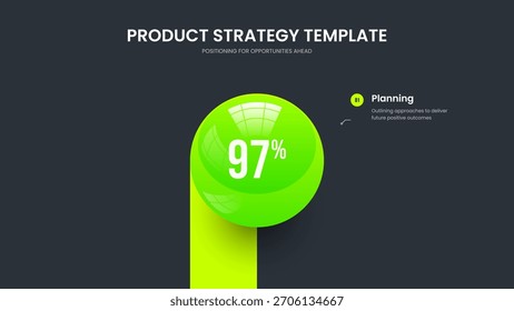 Company Strategy 1 Step Graph Frame Template. Financial Overview Slide Layout Vector Illustration. Market Showcase One Option Diagram Slideshow Design.