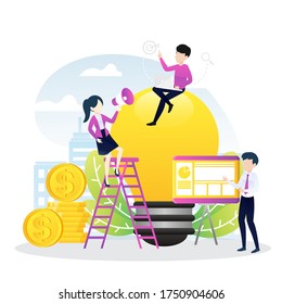 Company strategy. Work organization. Project management. Business process automation, business process workflow, automated business system concept. Vector illustration