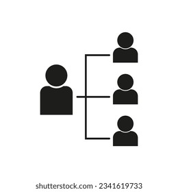 Company structure flat icon. Team graph icon. Vector illustration. Eps 10.