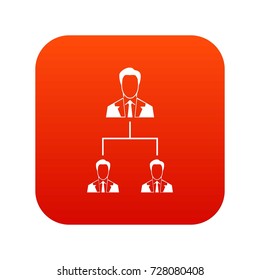 Company structure icon digital red for any design isolated on white vector illustration