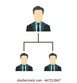 Company structure icon in flat style on a white background