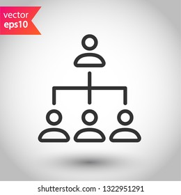 Company structure icon. Hierarchy symbol. Organization chart vector icon.  Flow chart vector sign.  EPS 10
