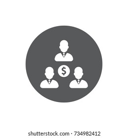 Company structure icon on the white background.