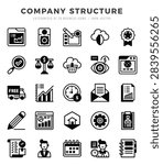 Company Structure Icon Pack 25 Vector Symbols for Web Design.