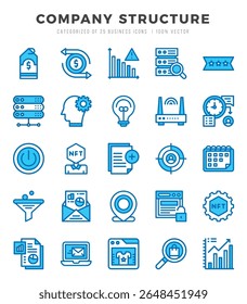 Company Structure Icon Pack 25 Vector Symbols for Web Design.