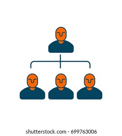 Company structure icon. Personnel management. Boss and subordinates. Management sign. Business concept symbol

