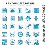 Company Structure Icons Pack Two Color Style. Vector illustration.