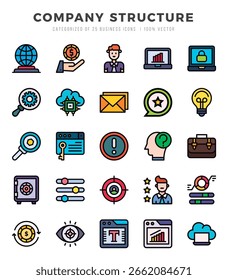 Company Structure icons set. Vector illustration.