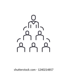 Company structure line icon concept. Company structure vector linear illustration, symbol, sign