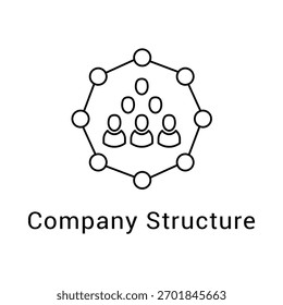 Ícone de Linha da Hierarquia do Sistema da Organização de Gerenciamento de Estrutura da Empresa